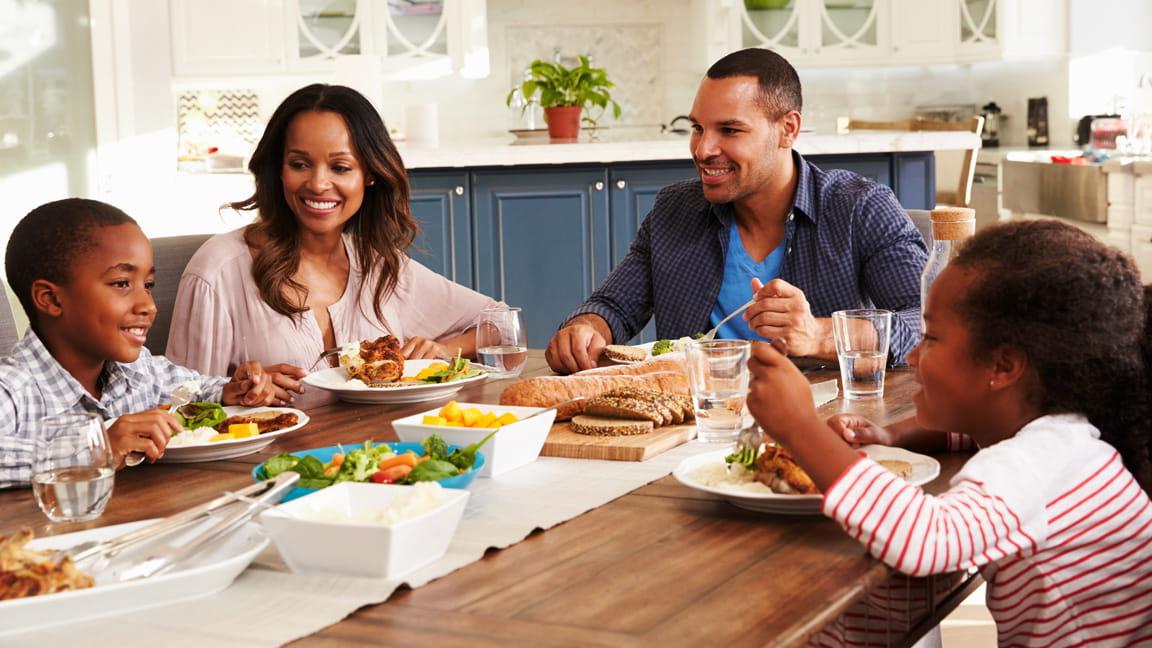 family eating meal