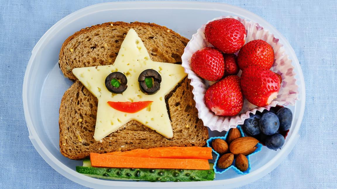 happy face in school lunch