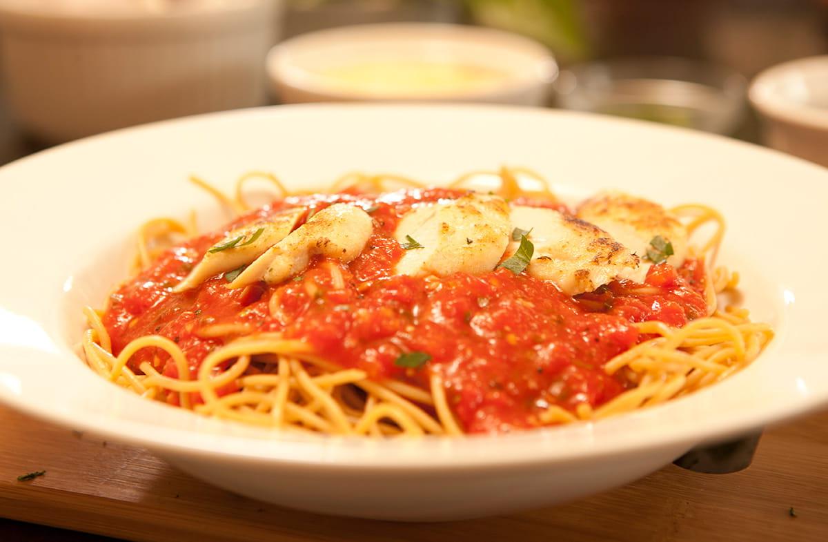 Chunky Marinara with Pasta & Seared Chicken