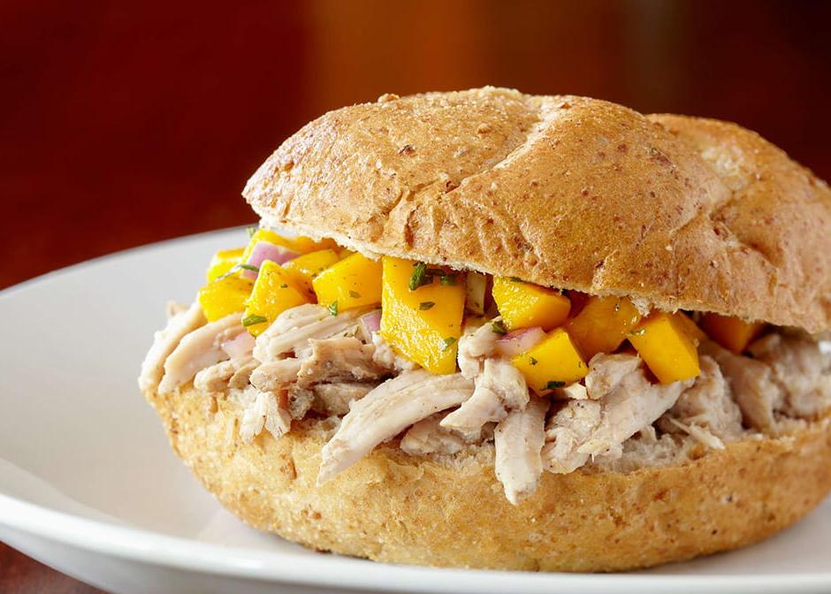 Jerk Pork Sandwiches with Mango Sauce