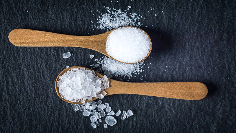 Spoonful of Sea Salt and Spoonful of Table Salt