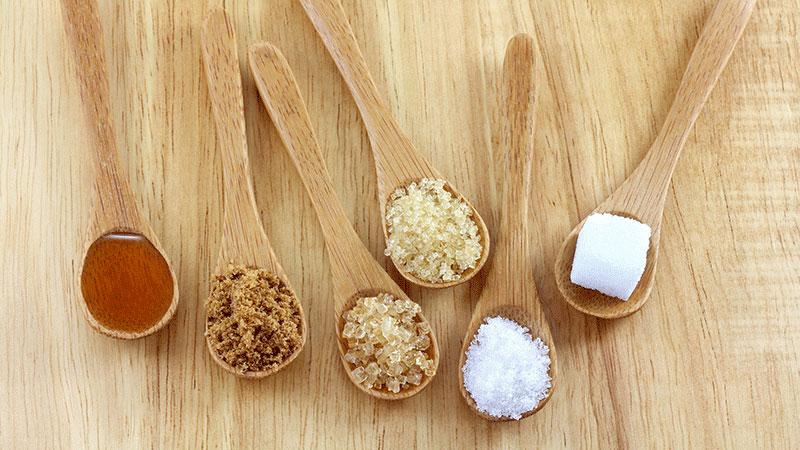 Various types of sugar